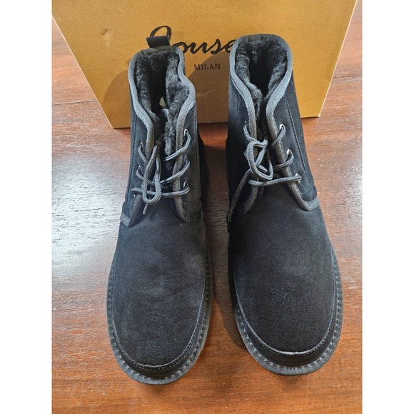 Jousen Milan Mens 13 Black Casual Ankle Chukka Alpine Style Suede Boot - Picture 10 of 12